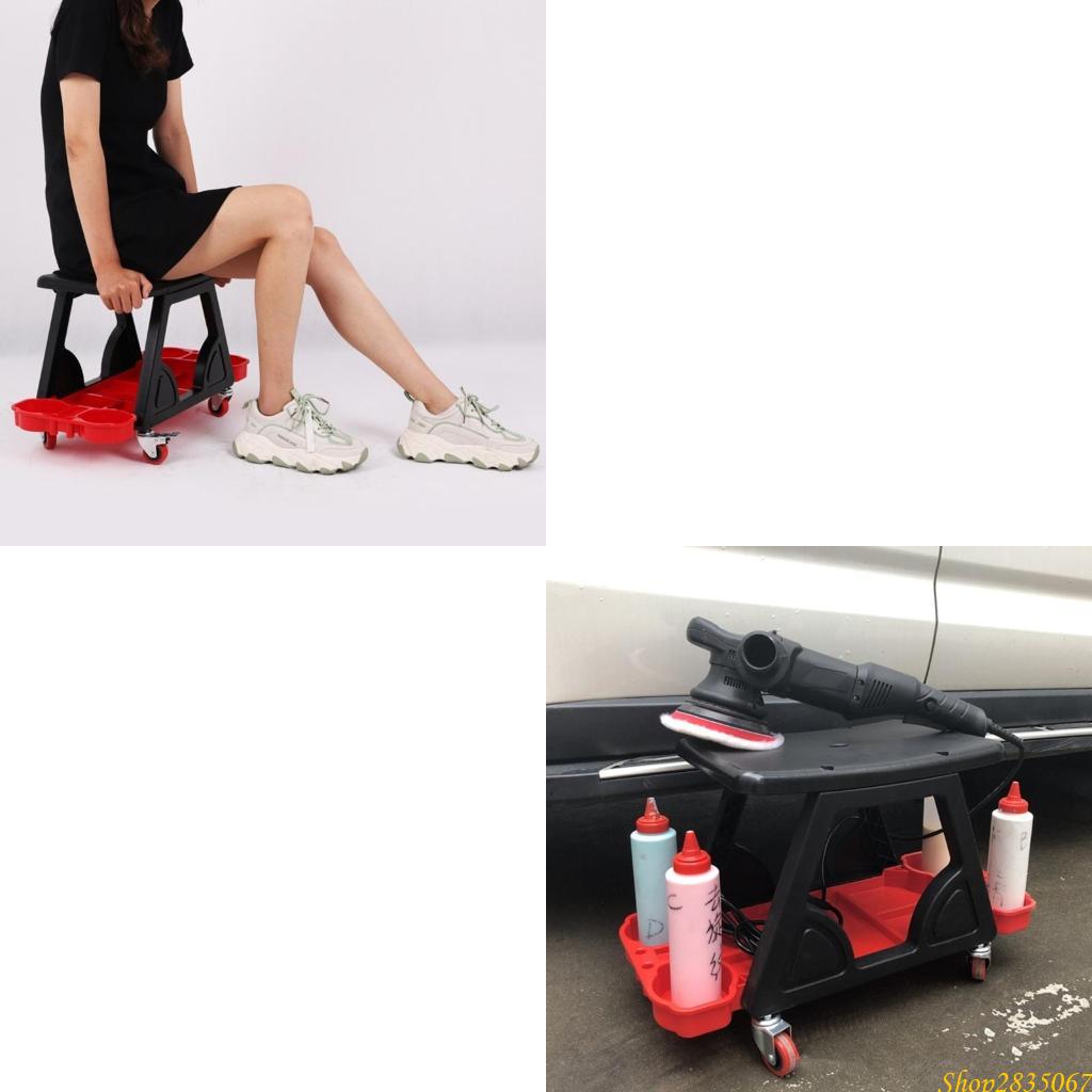 Garage Creeper Roller - Mekanik, Kursi dengan Penyimpanan Baki Alat