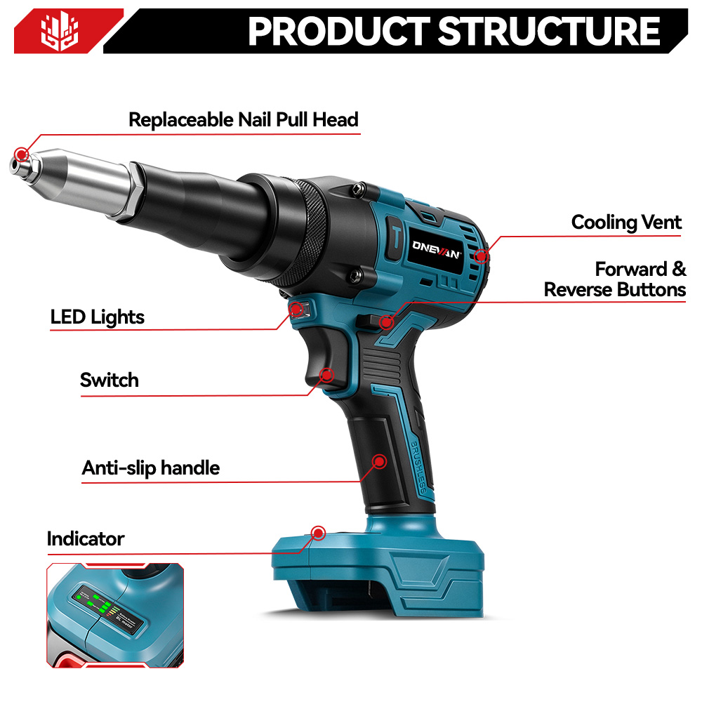 ONEVAN 1200W Pistol Rivet List - Rivet Gun Air ulasan dan harga