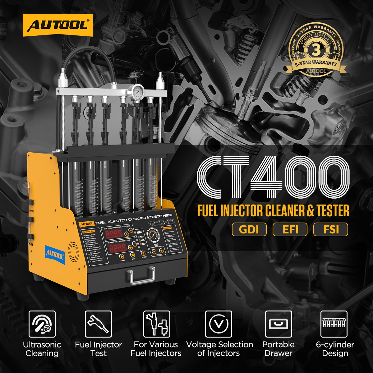 AUTOOL CT400 Mesin Pembersih & - Fuel Injector Tester ulasan dan harga