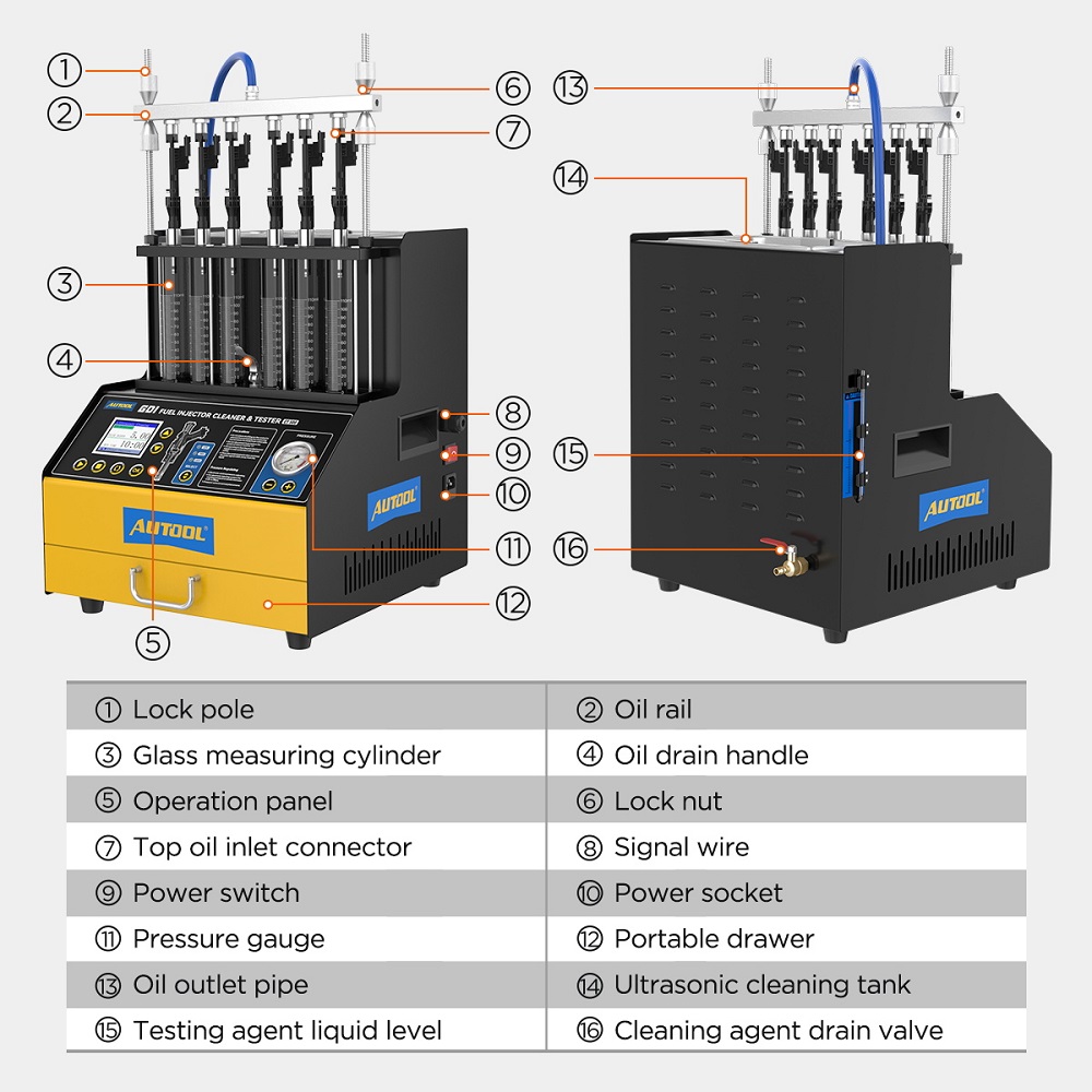 AUTOOL CT500 Mesin Pembersih d - Fuel Injector Tester ulasan dan harga