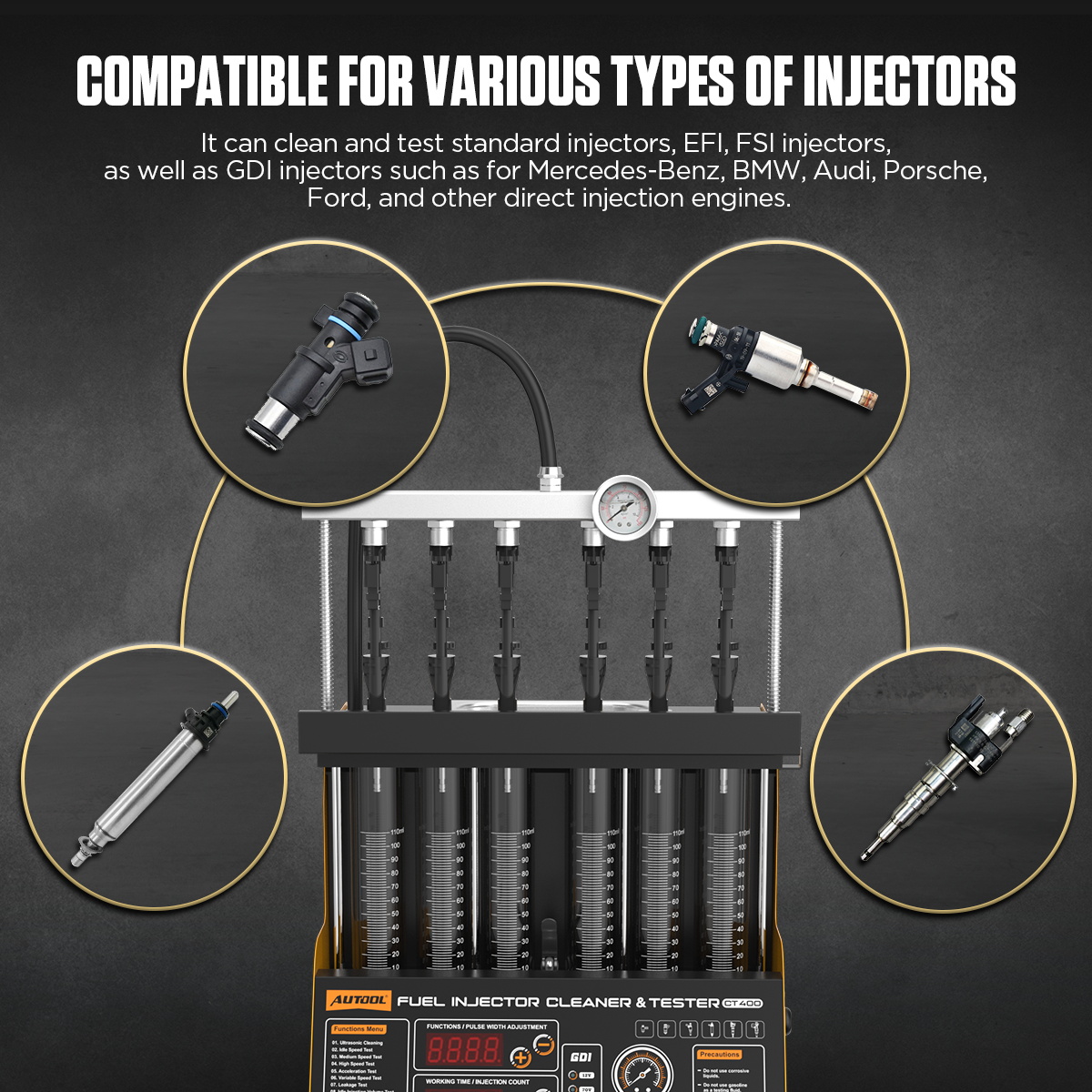 AUTOOL CT400 GDI EFI FEI Mesin - Fuel Injector Tester ulasan dan harga