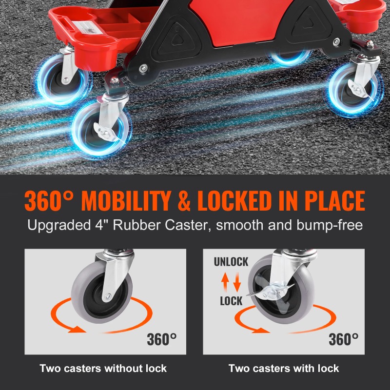 Kursi Mekanik Beroda 300 LBS d - Garage Creeper Roller ulasan dan harga